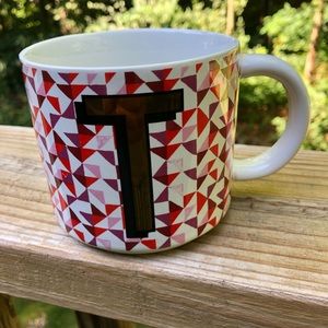 West Elm Monogram Initial T Letter Ceramic Coffee